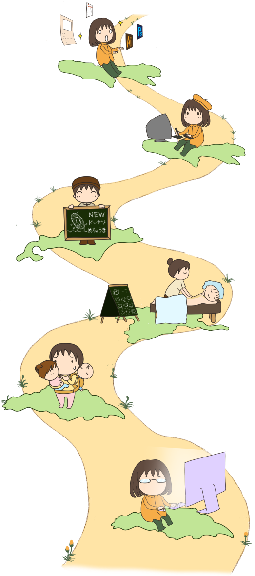これまでの歩みを一本道で表したイラスト